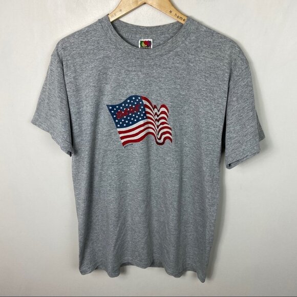 Vintage DARE American Flag Short Sleeve Tee Fruit of the Loom Size Large T-Shirt - Picture 11 of 12